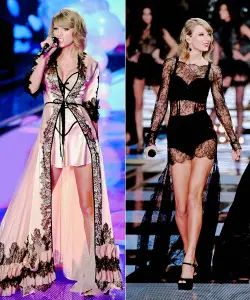 Both dresses Taylor wore for the two songs she performed.