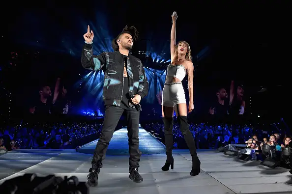 taylor swift and the weeknd perform on the 1989 world tour