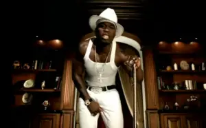 50 Cent as a pimp in "P.I.M.P." track from his debut album 'Get Rich or Die Tryin'