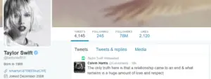 Taylor Swift re-tweeted Calvin Harris's tweet on the breakup